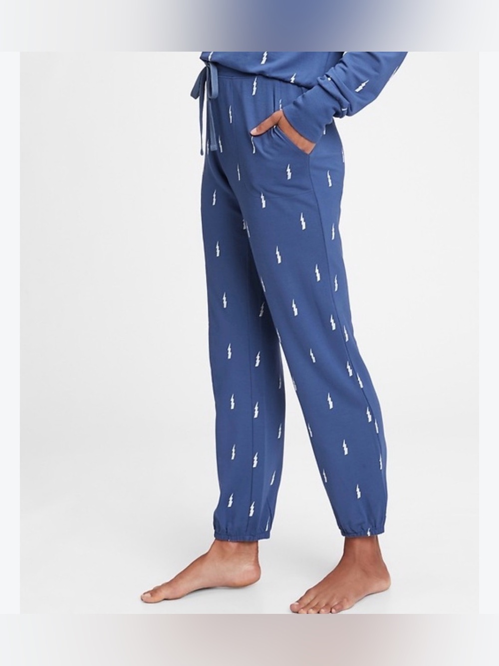 LOVE by Gap Blue Lightning Bolt Jogger Lounge Pants XL